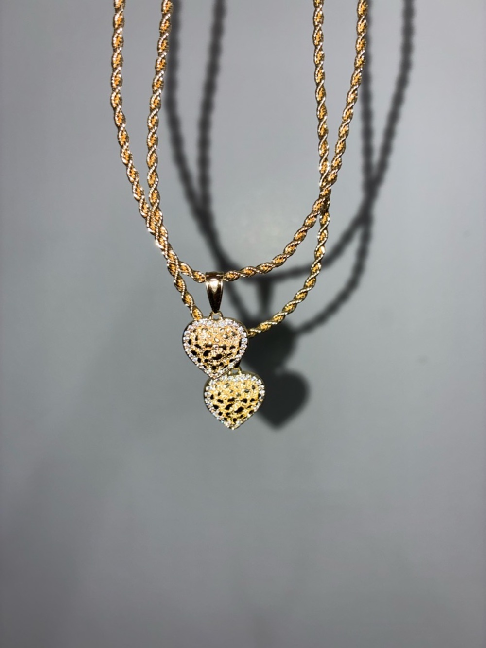 Gold Nugget Heart Pendant Necklace - Women Jewelry